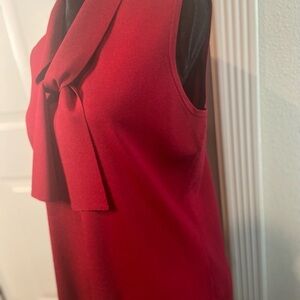 Designers Originals~Red~Rayon Blend~Knit Sweater~V-Neck w/Tie~Sleeveless~Size XL